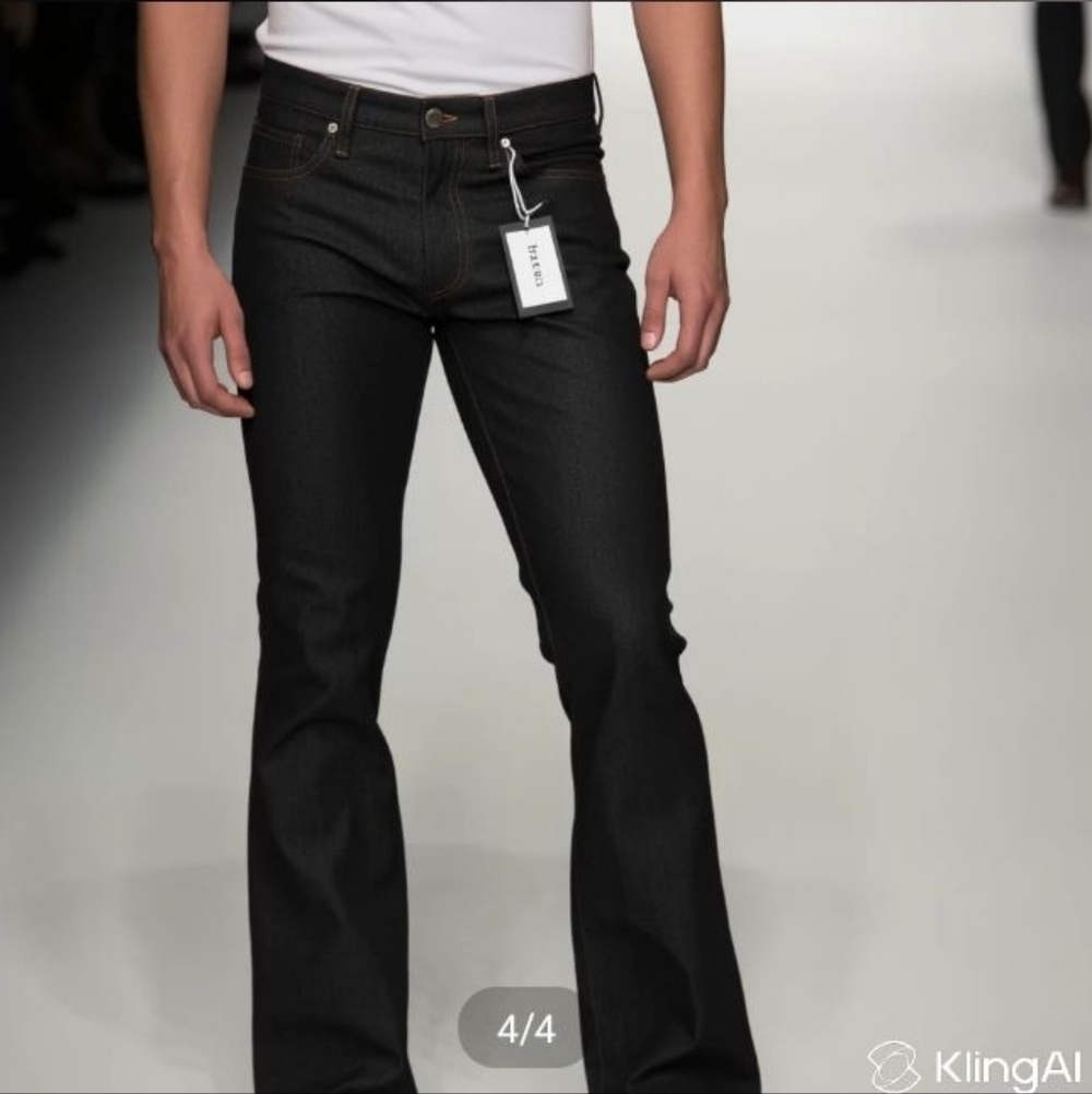 Frame Black Denim Jeans, Le High Flare, 32 W × 34 L